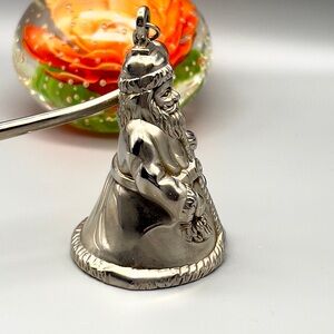 Vintage Silver Plated Silver Treasures Santa Candle Snuffer Holiday Decor